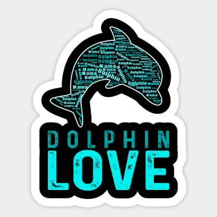 Dolphin Love Text Sticker